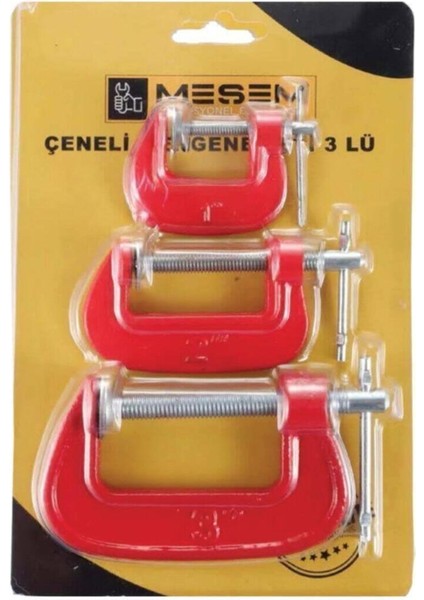 Mesem Tools Meşem Mengene 3 Lü Set -Çeneli G Tipi