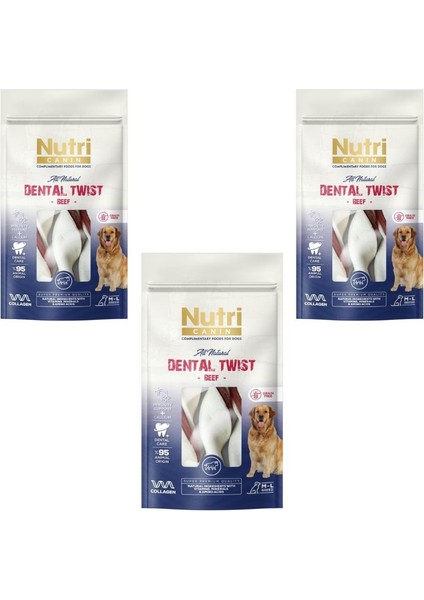 Dental Twist Biftekli Diş Sağlığı Köpek Ödülü 120 gr x 3 Adet