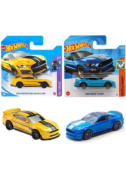 2 Araç Set - Ford Shelby GT350R & 2020 Ford Mustang Shelby GT500 (1/64)