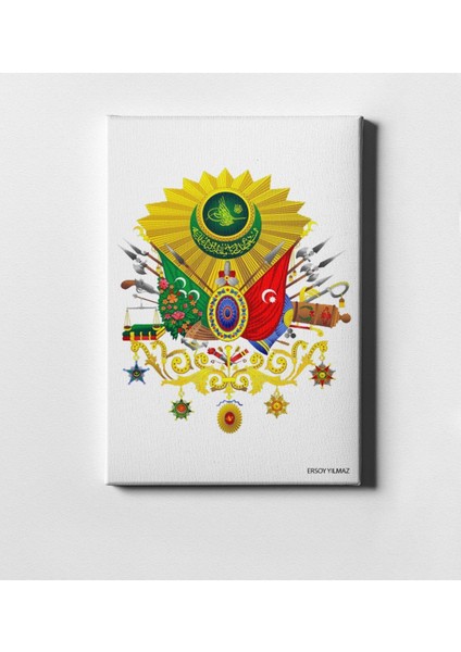 Kişiye Özel Osmanlı Arması Kanvas Tablo (50 x 70 Cm.) 1