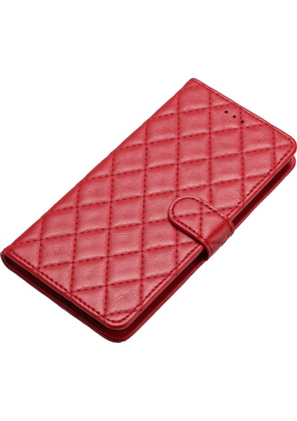 Case Dikiş Hattı Eşkenar Dörtgen, Apple Phone 13 Pro Max Cüzdan Flip Stand Pu Deri Için Telefon Kılıfı (Yurt Dışından)