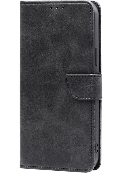 iPhone 15 Plus Telefon Kasası Cüzdan Buzağı Dokusu Pu Deri Stand Flip Folio Cover Telefon Kılıfı (Yurt Dışından)