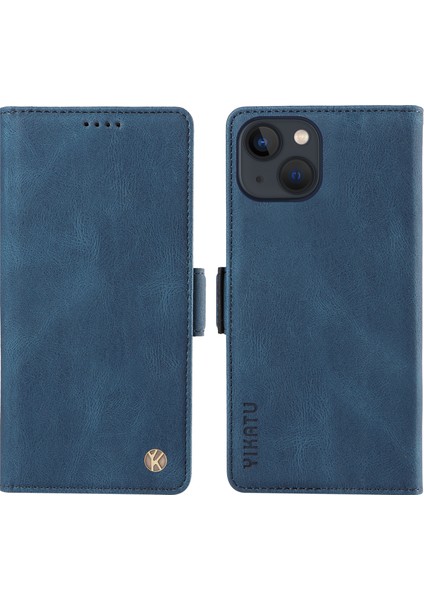 iPhone 15 Plus Çizilmez Kabuk Pu Deri Kapak Standı Cilt Dokunuşlu Darbeye Cüzdan Telefon Kılıfı (Yurt Dışından)