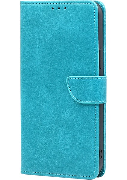 iPhone 15 Plus Telefon Kasası Cüzdan Buzağı Dokusu Pu Deri Stand Flip Folio Cover Telefon Kılıfı (Yurt Dışından)