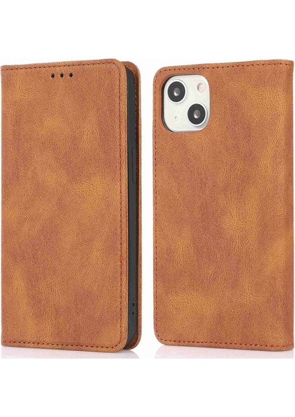 iPhone 15 Manyetik Otomatik Obsorbed Pu Deri Telefon Desteği Stand Cüzdan Telefon Kılıfı (Yurt Dışından)