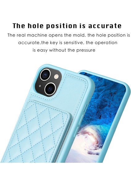 iPhone 15 Plus Kart Tutucu Kickstand Şok Emme Pu Deri Kaplı Tpu Telefon Kasası Telefon Kılıfı (Yurt Dışından)