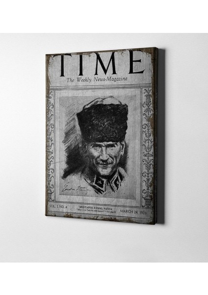 Gift Atatürk Time Dergisi Kapağı Kanvas Tablo (50 x 70 Cm.)