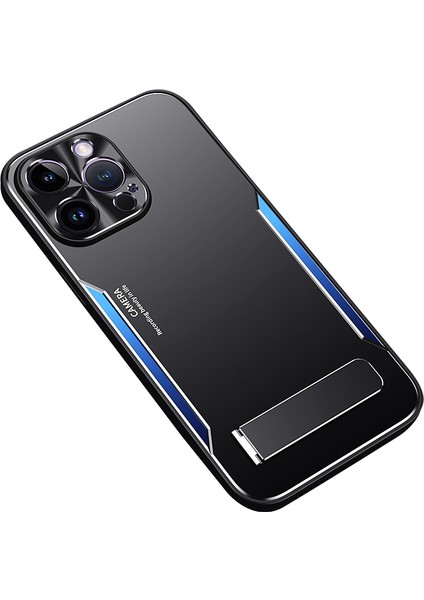 Tpu+Alüminyum Alaşım iPhone 14 Pro Drop Anti Drop Kickstand Back Cover Telefon Kılıfı (Yurt Dışından)