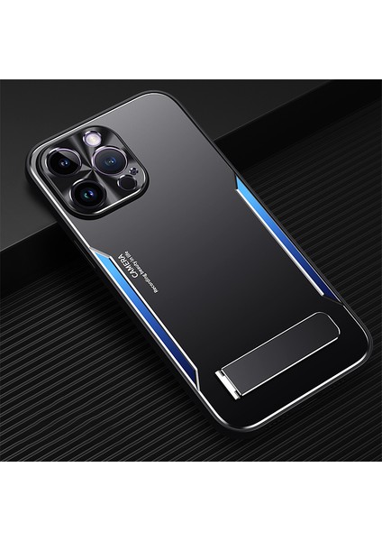 Tpu+Alüminyum Alaşım iPhone 14 Pro Drop Anti Drop Kickstand Back Cover Telefon Kılıfı (Yurt Dışından)