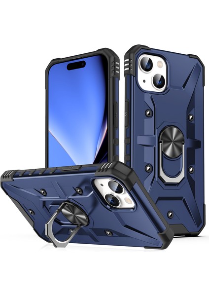 iPhone 15 Tpu+ Pc Koruyucu Yüzük Tutucu Kickstand Sırt Örtüsü Telefon Kılıfı (Yurt Dışından)