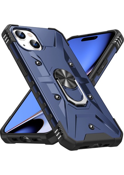 iPhone 15 Tpu+ Pc Koruyucu Yüzük Tutucu Kickstand Sırt Örtüsü Telefon Kılıfı (Yurt Dışından)
