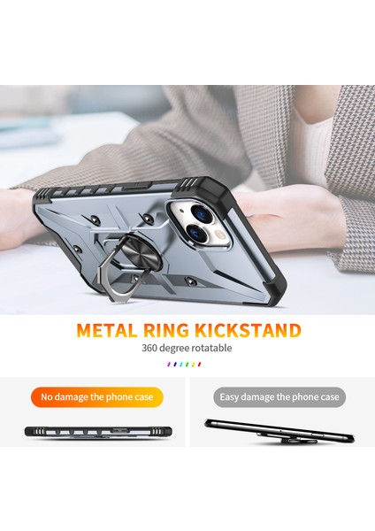 iPhone 15 Tpu+ Pc Koruyucu Yüzük Tutucu Kickstand Sırt Örtüsü Telefon Kılıfı (Yurt Dışından) indirimleri