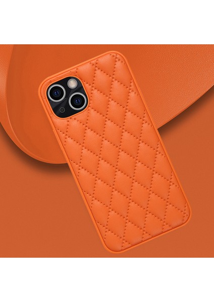 Apple Phone 13 6.1 Inç Için Koruyucu Kasa, Rhombus Doku Pu Deri+Tpu Telefon Kapak Geri Kabuk Telefon Kılıfı (Yurt Dışından) fiyatları