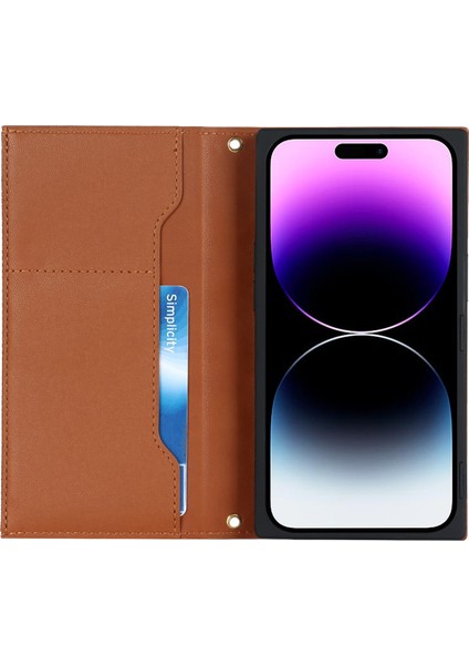 Apple Phone 14 Pro Max Için Baskılı Rhombus Dokusu Pu Deri Fermuar Cep Telefon Cüzdan Stand Tam Koruma Flip Uzun Kayışla Telefon Kılıfı (Yurt Dışından) modelleri