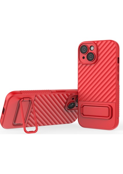 iPhone 15 Plus Cilt Touch Cep Telefonu Kickstand ile Yumuşak Tpu Telefon Kılıfı (Yurt Dışından)