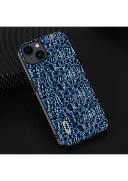 iPhone 15 Plus Gölgelik Dokusu Ince Inek Deri Kaplamalı Pc+Tpu Kapak Telefon Kılıfı (Yurt Dışından) fiyatları