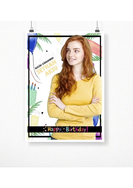 Kişiye Özel Doğum Günü Afiş Poster (50 x 70 Cm.) 2