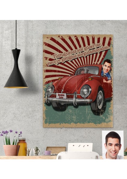 Kişiye Özel Retro Karikatür Kanvas Tablo 50X70 cm