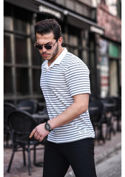 Polo V Yaka Örme Tişört - Gri fiyatları