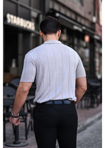 Viskon V Yaka Rahat Triko - Gri modelleri