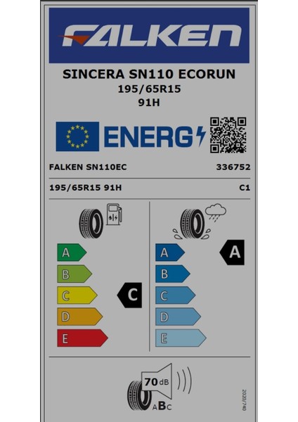 195/65 R15 91H Sıncera Sn110 Ecorun Oto Yaz Lastiği (Üretim Yılı: 2024) fiyatları
