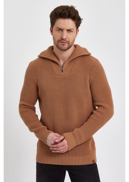 Fermuarlı Yarım Balıkçı Yaka Kazak (E22-5718) fiyatları