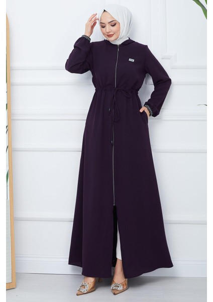 File Kapşonlu Bağlamalı Ferace Mürdüm HM2360 fiyatları