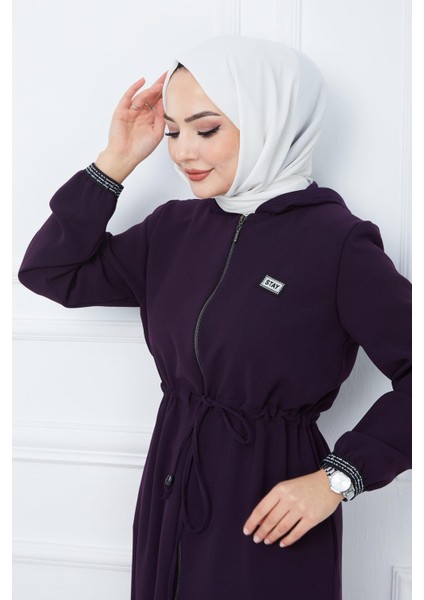 File Kapşonlu Bağlamalı Ferace Mürdüm HM2360 fırsatları