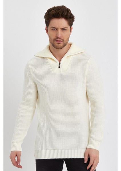 Fermuarlı Yarım Balıkçı Yaka Kazak (E22-5718)