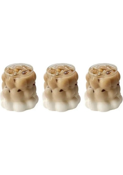 Yeni Stil Borosilikat Kulpsuz Üzüm Şekilli Cam Bardak,Latte,Meşrubat, Bubble 300 Ml Bardak 3 Adet-2431