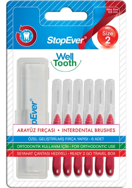 Stopever Well Tooth Metal Arayüz Firçası Kırmızı