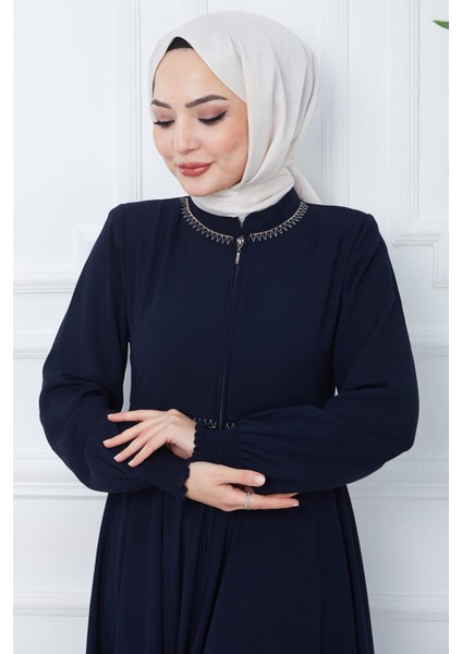 Nakışlı Mevlana Ferace Lacivert HM2359 modelleri