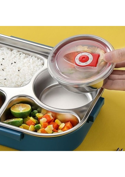 304 Yalıtımlı 4 Izgara Bento Kutusu Dahili Masa Kutusu (Yurt Dışından)