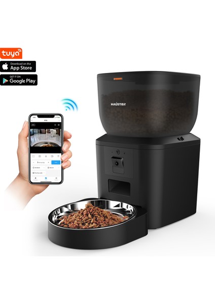 QQ029 Kameralı 1080P Gece Görüş, Akıllı Kedi Köpek Mama Kabı, 2.4ghz/5ghz, 4lt, Metal Kase fiyatları