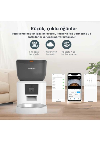 QQ029 Kameralı 1080P Gece Görüş, Akıllı Kedi Köpek Mama Kabı, 2.4ghz/5ghz, 4lt, Metal Kase modelleri