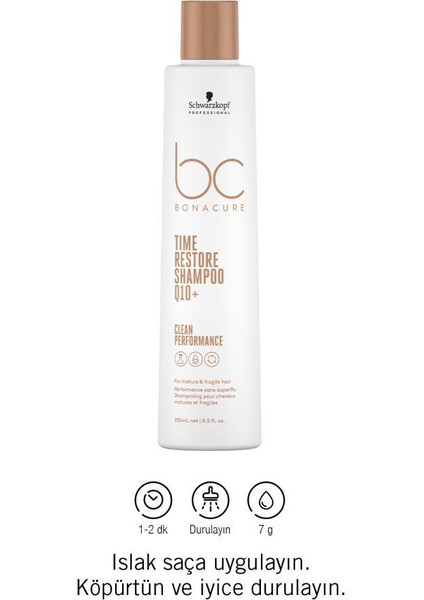 Q10+ Time Restore Olgun ve Kırılgan Saçlar Için Şampuan 250ML