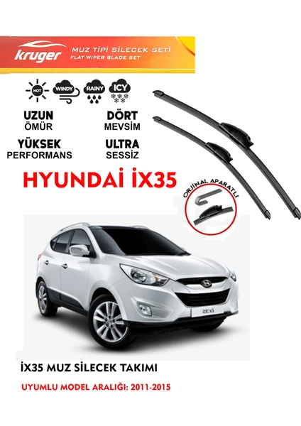 Hyundai İX35 Ön Silecek Takımı 2011-2015 Arası Araca Özel Orjinal Aparat