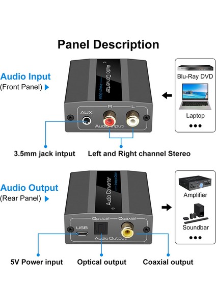 Analogdan Dijitale Ses Dönüştürücü Rca'dan Optik Kabloya, Optik Kablolu Ses Dijital Toslink ve Koaksiyel Ses Adaptörü (Yurt Dışından) fırsatları