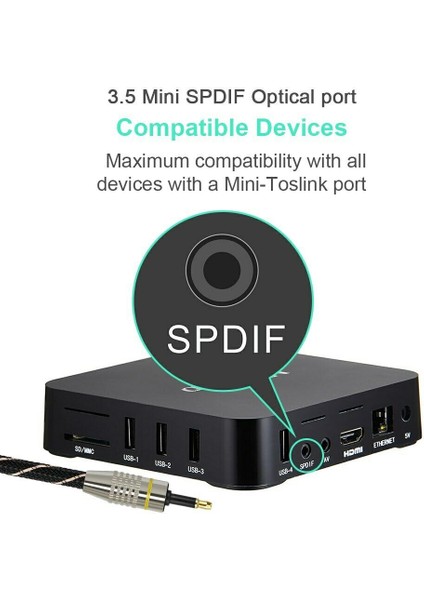 Dijital Ses Toslink'ten Mini Toslink Kablosuna 3,5 mm Spdıf Optik Kablo 5m (Yurt Dışından)