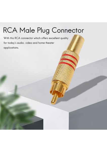 10 Adet Altın Sesi Erkek Rca Fiş Ses Konektörü Metal Yay Adaptörü (Yurt Dışından)