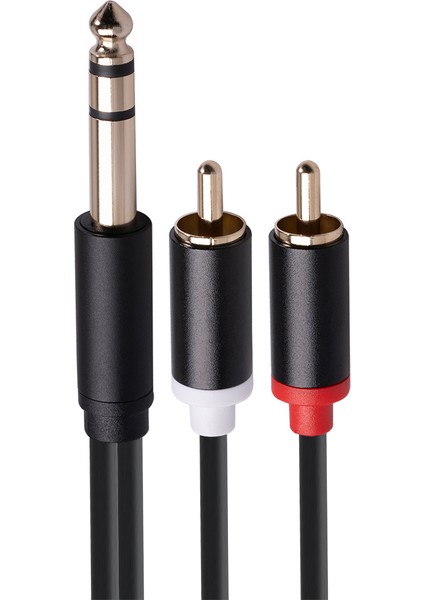 Chihiro586 - 9278 6,35 mm - 2rca Kablo, Rca Kablosu 6,35 mm Erkek - 2 Rca Erkek Stereo Ses Adaptörü Y Ayırıcı Rca Kablosu -3 Metre (Yurt Dışından)