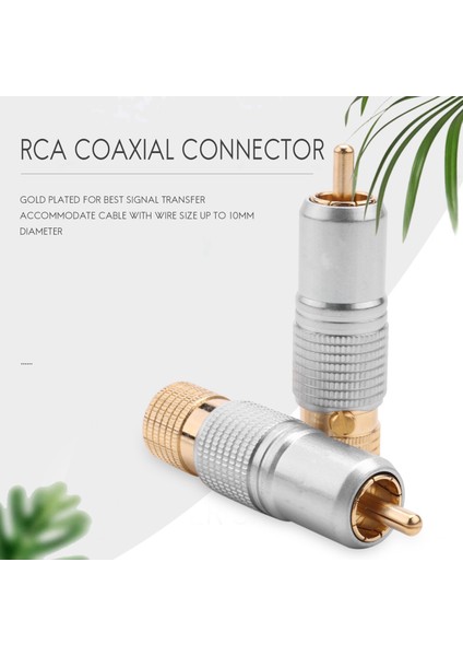 Hifi 10MM Altın Kaplama Rca Fiş Kilitleme Lehim Olmayan Fiş Rca Koaksiyel Konektör Soket Adaptörü 8 Adet (Yurt Dışından)