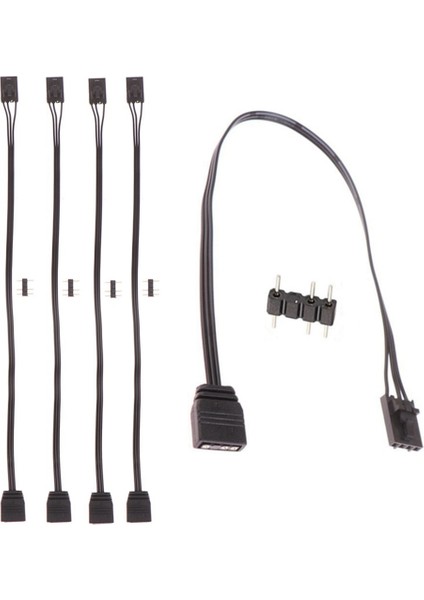 Chihiro586 - 9278 Corsair 4pın Rgb Için 5 Adet Standart Argb 3-Pin 5 V Adaptör Konnektörü Rgb Kablosu 25 cm (Yurt Dışından)