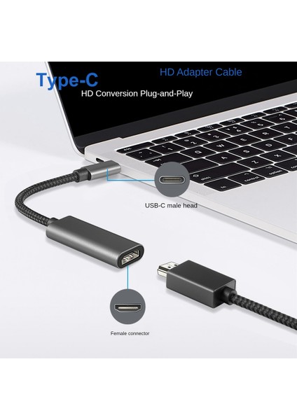 C Tipi - HDMI Uyumlu Kablo Ultra Hd 4K USB C Hdtv Kablosu Adaptör Dönüştürücü 4K @ 60Hz HDMI Uyumlu Kablo (Yurt Dışından) fiyatları