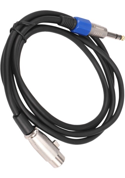 6.35MM 1/4 Inç Trs - Xlr Erkek - Dişi Kablo 3 Pin Dişi Fiş Stereo Mikrofon Kablosu Ses Kablosu (6ft) (Yurt Dışından)