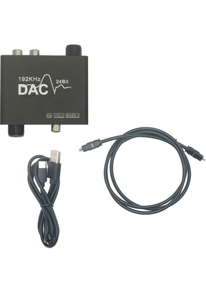 192KHZ Dac Dönüştürücü Dijital Optik Koaksiyel Toslink Analog L/r Rca 3.5mm Ses Dönüştürücü Adaptör Ses Kontrolü ile (Yurt Dışından)