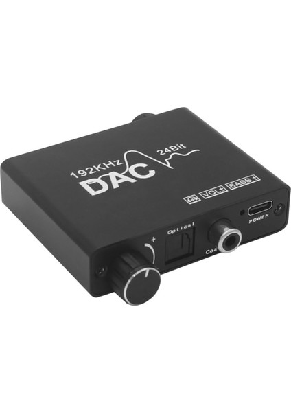 192KHZ Dac Dönüştürücü Dijital Optik Koaksiyel Toslink Analog L/r Rca 3.5mm Ses Dönüştürücü Adaptör Ses Kontrolü ile (Yurt Dışından)