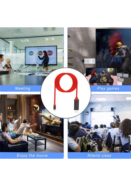 Android Telefon Için Tip-C - HDMI Uyumlu Usb3.1 4K Hdtv Kablosu, Tv'ye Bağlanmak Için Aynı Ekran Cihaz Kablosu 2m-Beyaz (Yurt Dışından) fiyatları