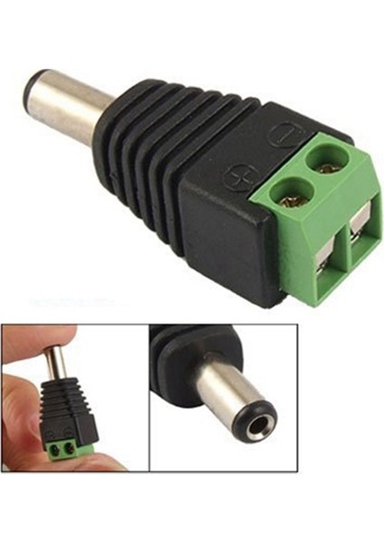 10 Adet 2.1x5.5mm Erkek Jack Dc Güç Adaptörü Cctv Kamera Için (Yurt Dışından)