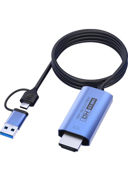 1080P 60HZ Hd Dönüştürücü Usb3.0 - HDMI Uyumlu Dönüşüm Kablosu Tip-C - HDMI Uyumlu Adaptör Kablosu (Yurt Dışından)